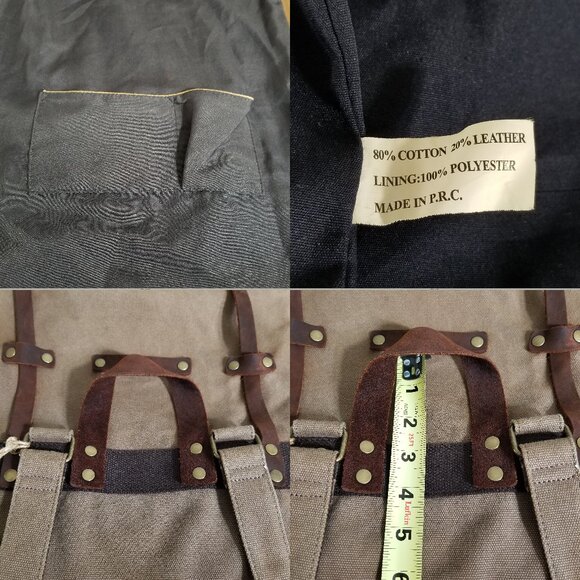 Canvas And Leather Bag Backpack Rucksac Quality Utility Travel Rustic Gorpcore - Picture 15 of 16